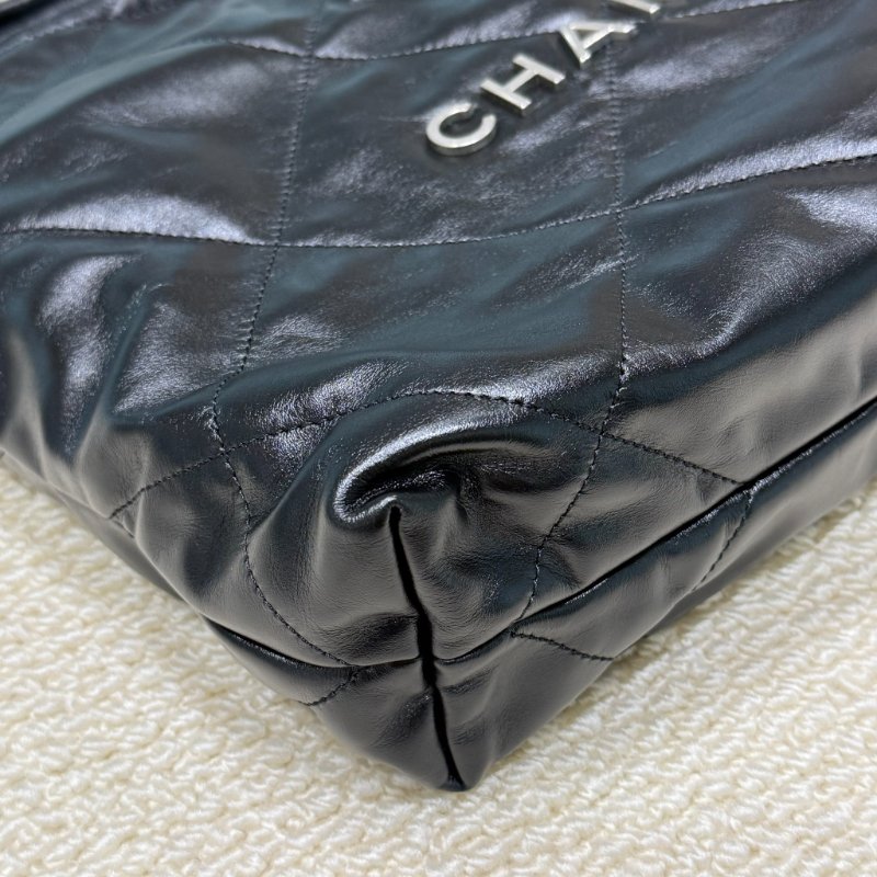 CHANEL - 黑色牛皮銀鏈22 Bag /小號-6