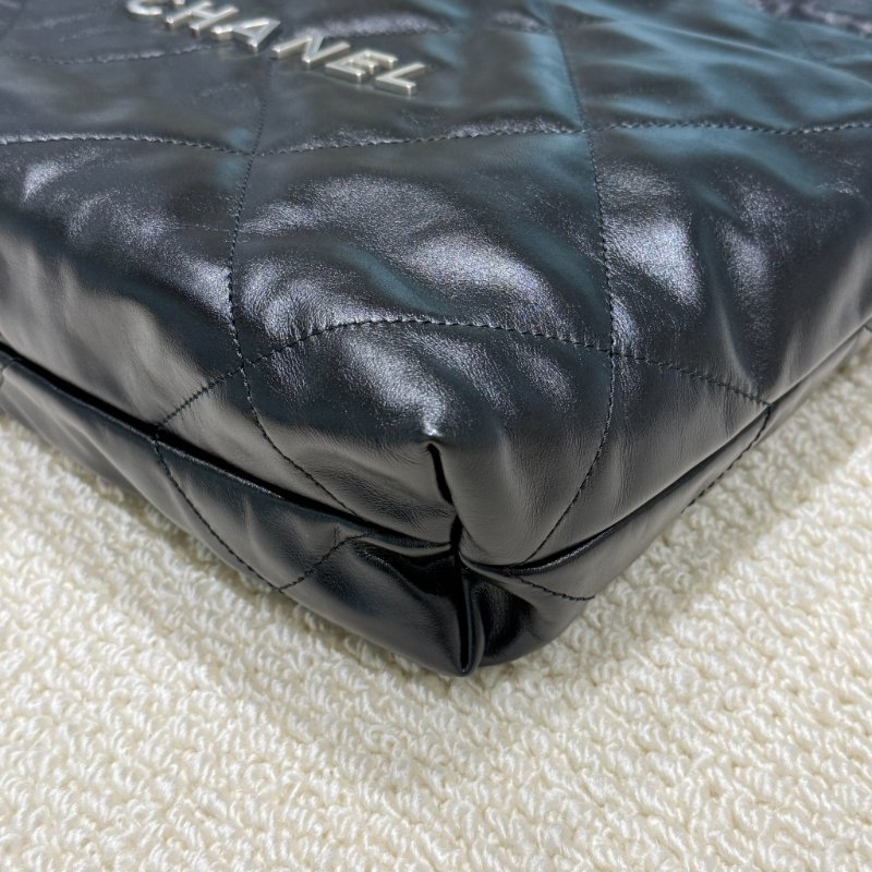 CHANEL - 黑色牛皮銀鏈22 Bag /小號-7