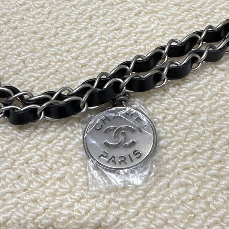 CHANEL - 黑色牛皮銀鏈22 Bag /小號-11