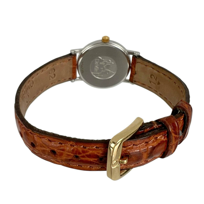 歐米茄碟飛系列女士腕錶，不鏽鋼錶殼，石英機芯，指針式顯示，金色錶盤-3