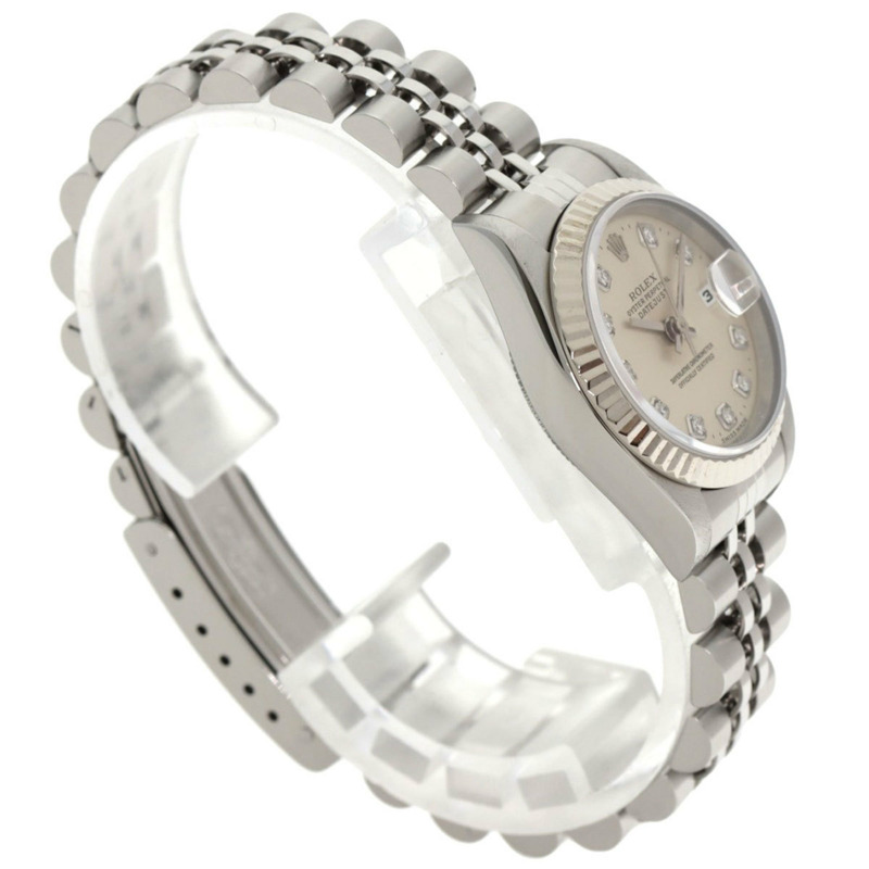 勞力士 69174G Datejust 10P 鑲鑽女錶，精鋼/18K 白金錶殼-1