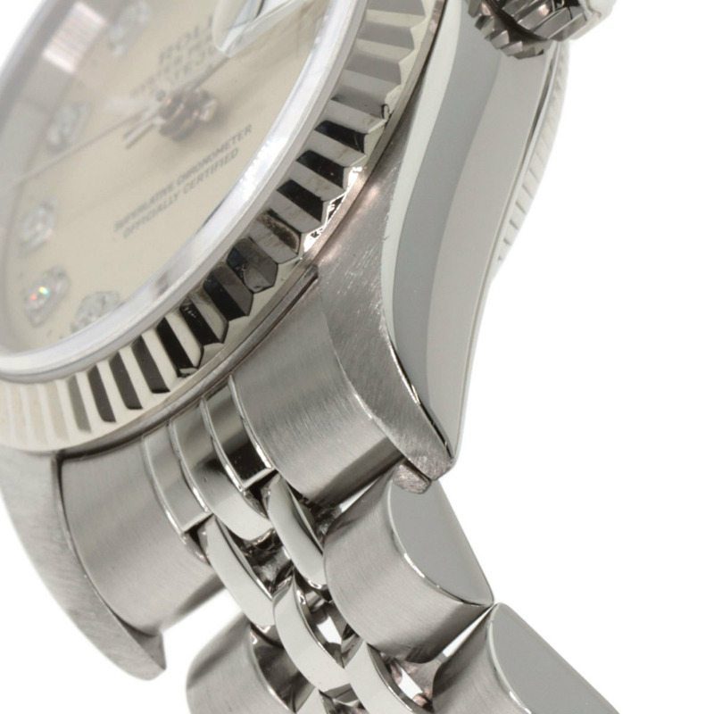 勞力士 69174G Datejust 10P 鑲鑽女錶，精鋼/18K 白金錶殼-10