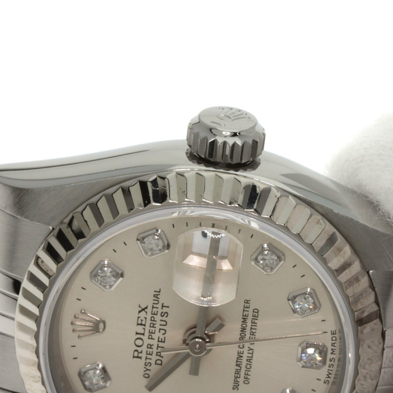 勞力士 69174G Datejust 10P 鑲鑽女錶，精鋼/18K 白金錶殼-13