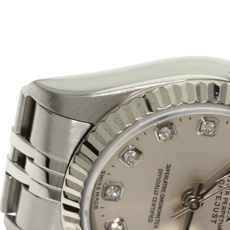 勞力士 69174G Datejust 10P 鑲鑽女錶，精鋼/18K 白金錶殼-14