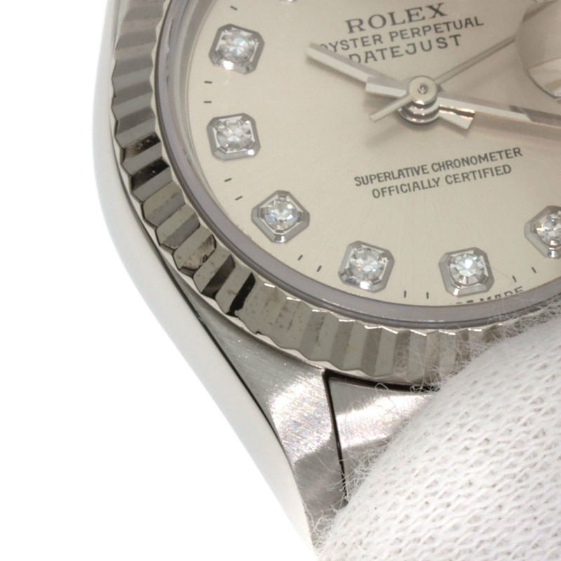 勞力士 69174G Datejust 10P 鑲鑽女錶，精鋼/18K 白金錶殼-19