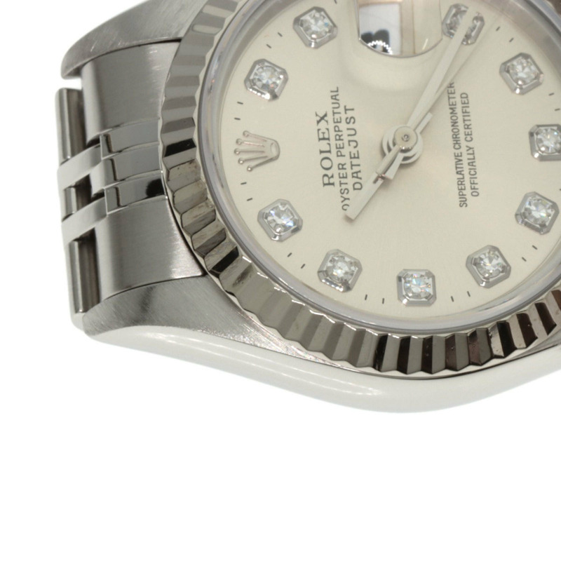 勞力士 69174G Datejust 10P 鑲鑽女錶，精鋼/18K 白金錶殼-20