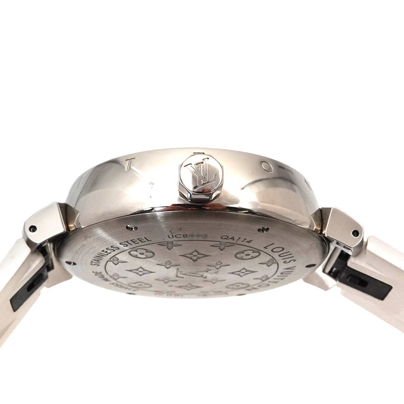 路易威登 Tambour GM Monogram 白色 QA114 男士石英錶-5