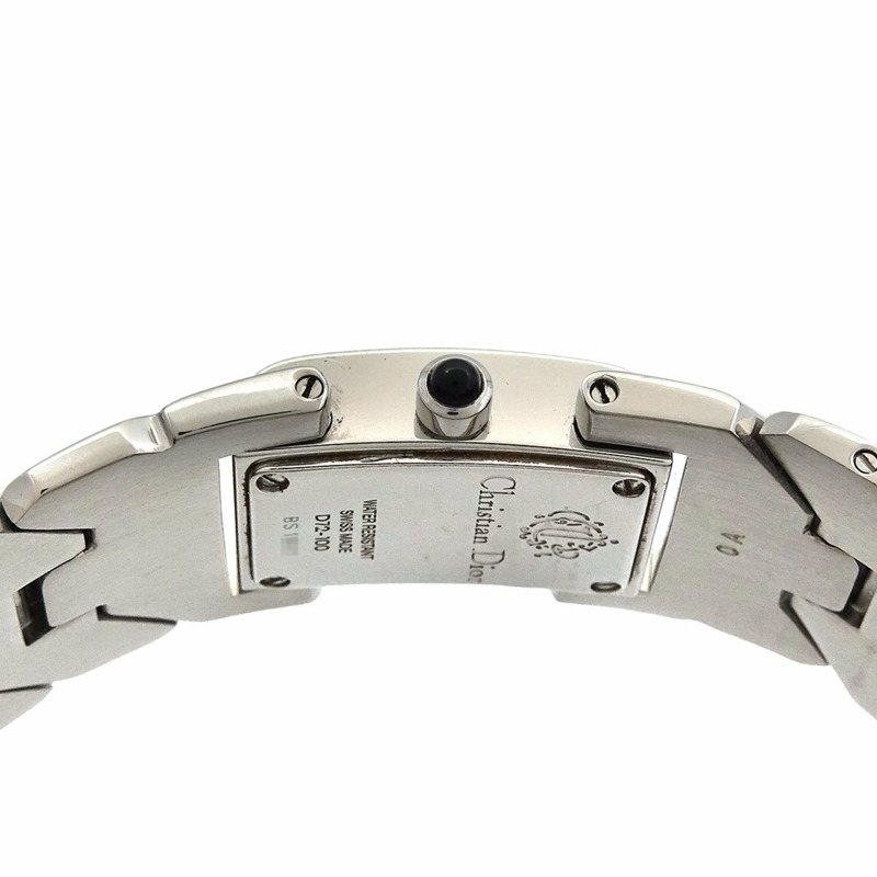 Christian Dior Art Deco D72 100 女士銀色石英腕錶-4