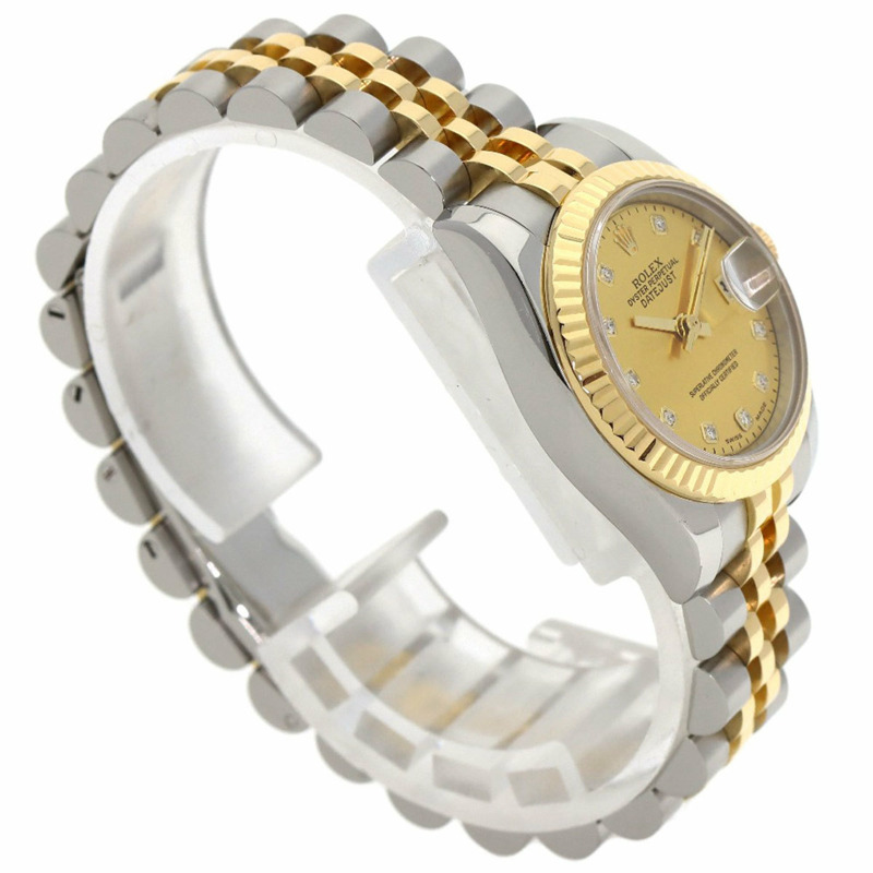 勞力士 179173NG Datejust 10P 鑲鑽腕錶 不鏽鋼 SSx18KYG 18KYG 女士腕錶-1