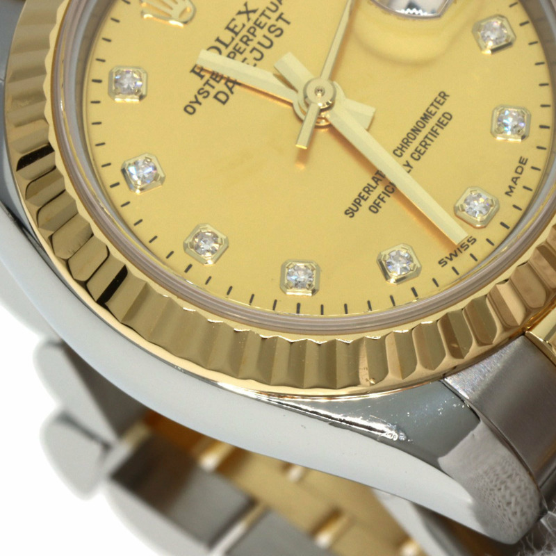 勞力士 179173NG Datejust 10P 鑲鑽腕錶 不鏽鋼 SSx18KYG 18KYG 女士腕錶-27