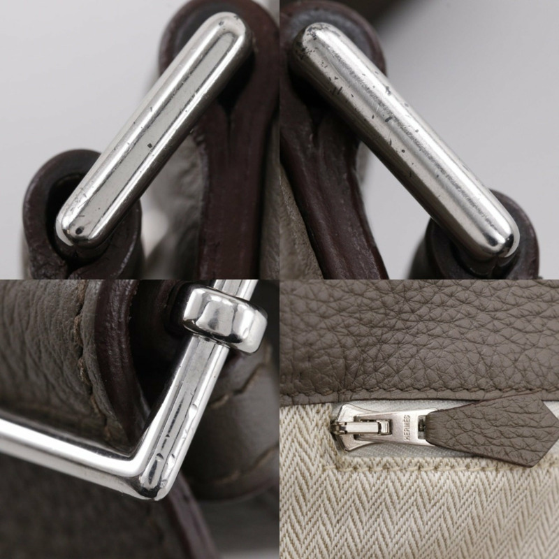 愛馬仕 Hermès Sac Alfred 35 單肩包，Taurillon Clemence 皮革，灰褐色，法國製造，2011 年，A4/A5 尺寸，翻蓋，男士-12