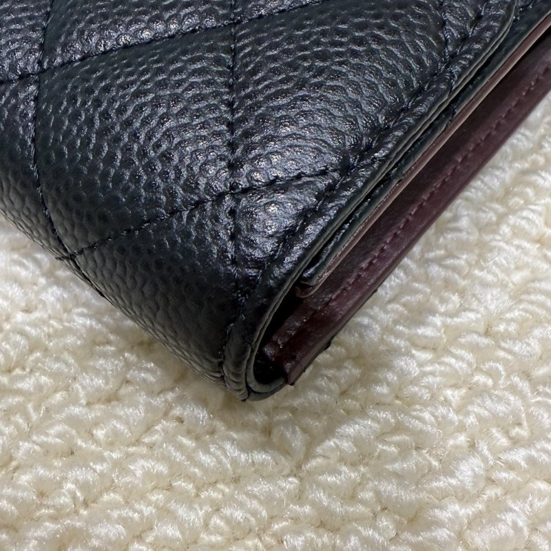 CHANEL - 黑色牛皮金釦三折中夾-10