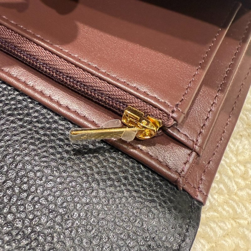 CHANEL - 黑色牛皮金釦三折中夾-13