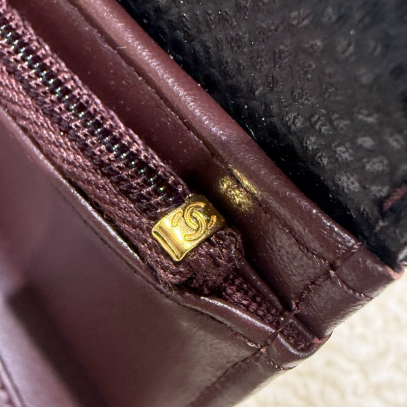 CHANEL - 黑色牛皮金釦三折中夾-14