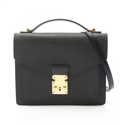 路易威登 Monceau 單肩手提包 M52122 Epi 皮革黑色 Noir 二手女士