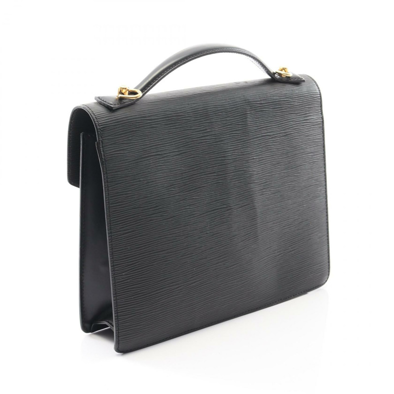 路易威登 Monceau 單肩手提包 M52122 Epi 皮革黑色 Noir 二手女士-1