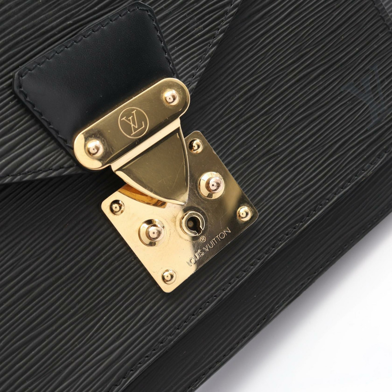 路易威登 Monceau 單肩手提包 M52122 Epi 皮革黑色 Noir 二手女士-10