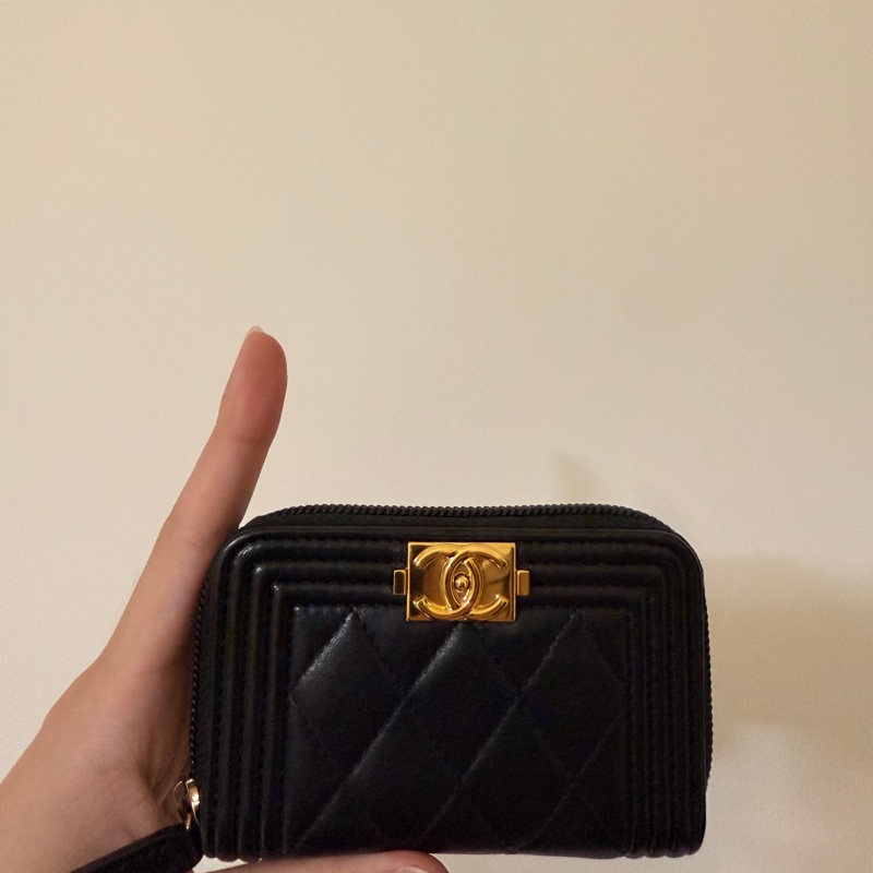 CHANEL 荔枝皮短夾零錢卡包-2