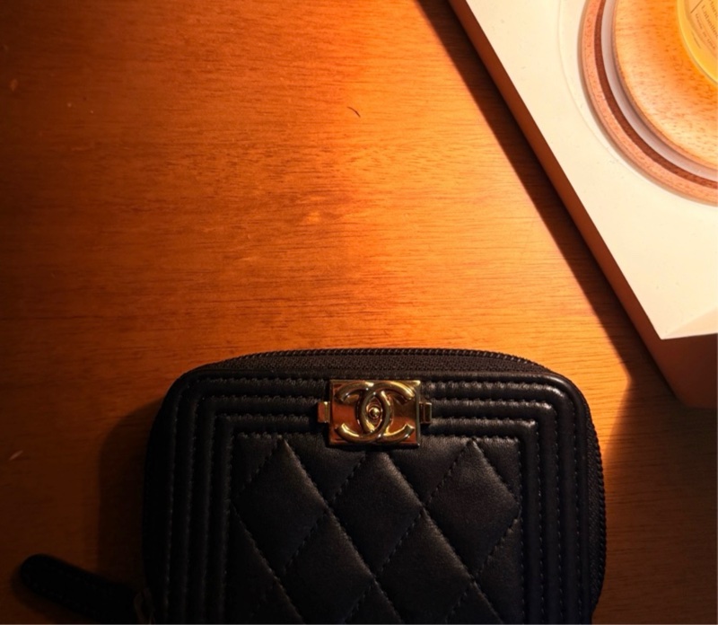 CHANEL 荔枝皮短夾零錢卡包-6