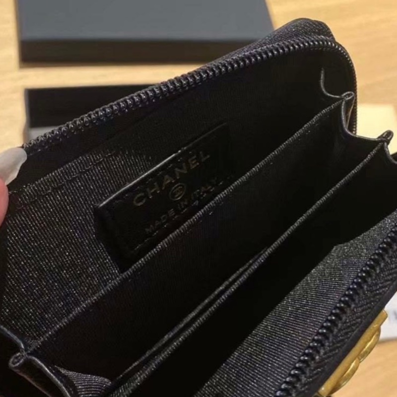 CHANEL 荔枝皮短夾零錢卡包-9