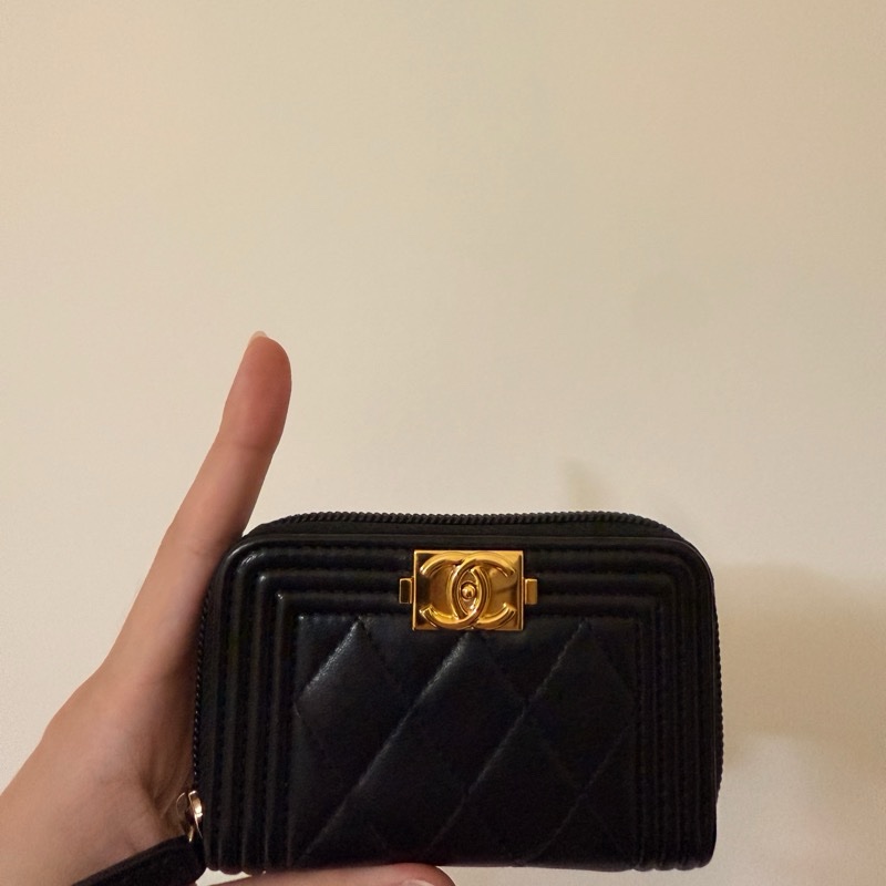 CHANEL 荔枝皮短夾零錢卡包-10