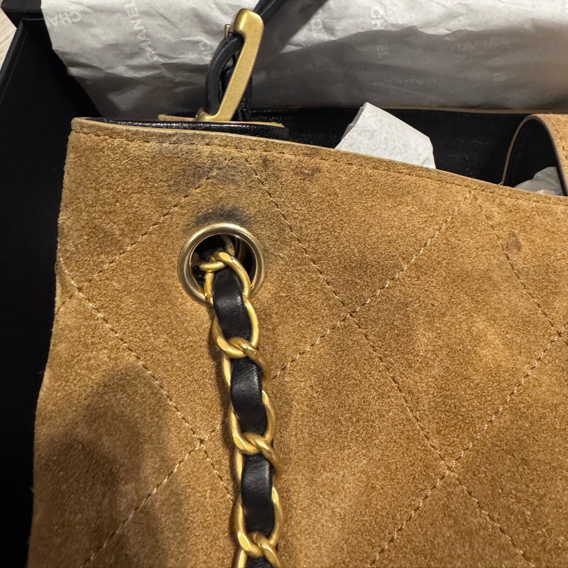 二手 Chanel 25A麂皮hobo小號-24