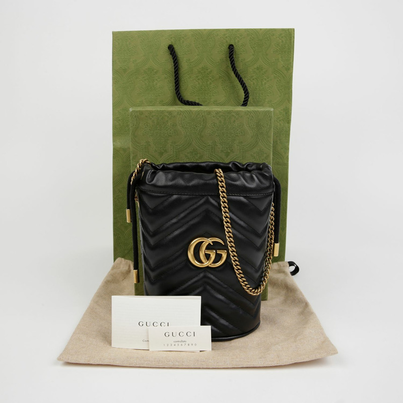 GUCCI GG Marmont迷你水桶肩斜背包 575163-0