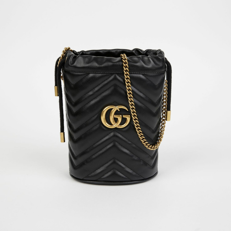 GUCCI GG Marmont迷你水桶肩斜背包 575163-1