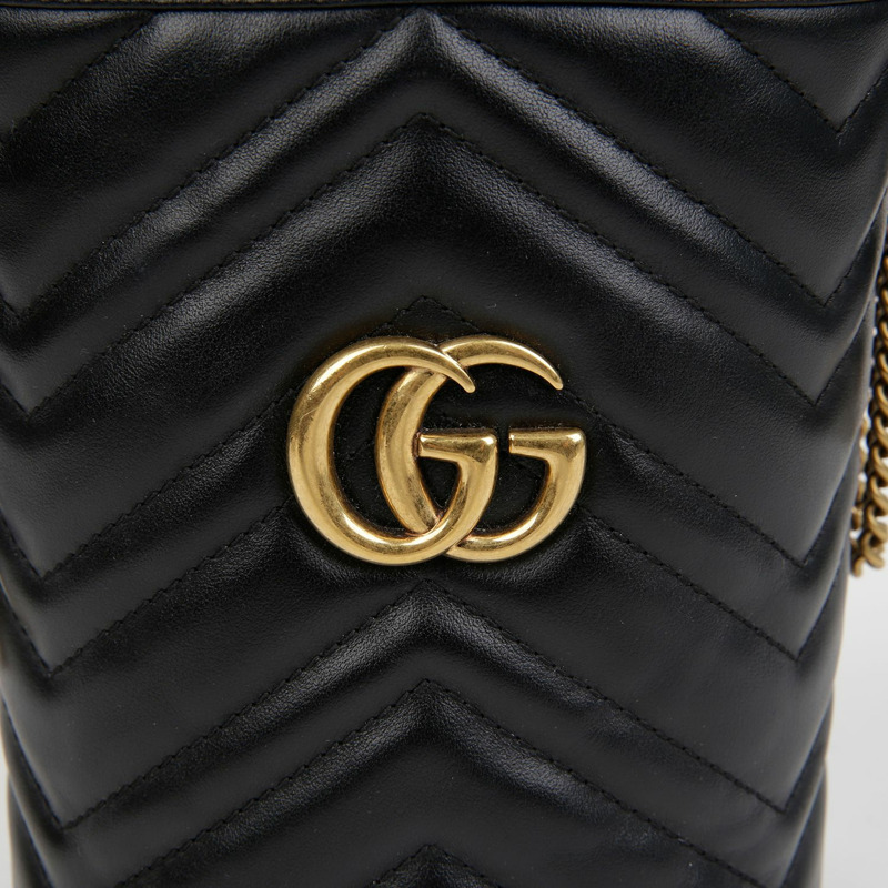GUCCI GG Marmont迷你水桶肩斜背包 575163-2
