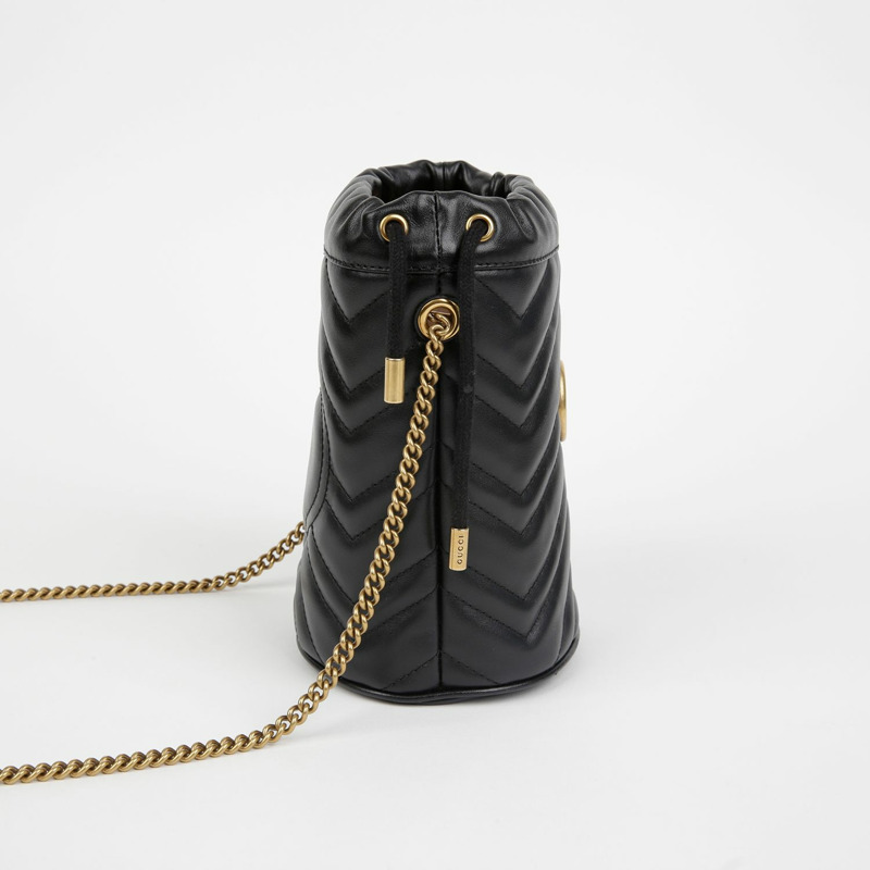 GUCCI GG Marmont迷你水桶肩斜背包 575163-4