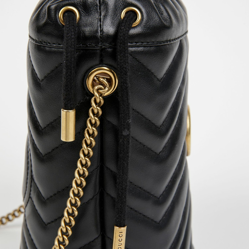 GUCCI GG Marmont迷你水桶肩斜背包 575163-5