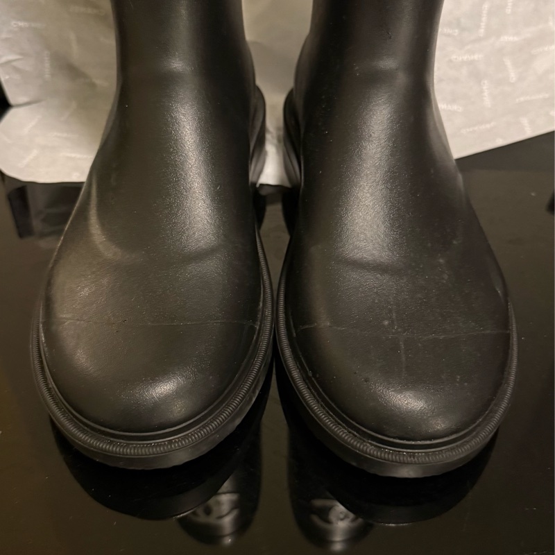 ❣️香奈兒chanel 爆款雨靴長靴黑色黃金尺寸39-5