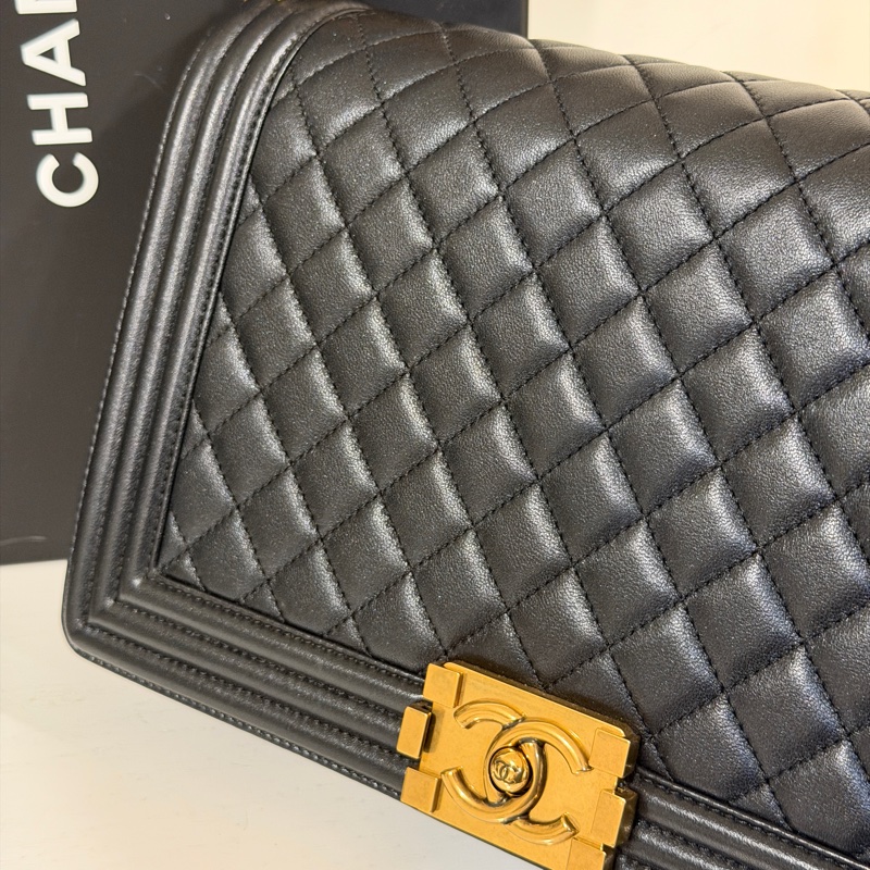 #全網最低 #99新閒置 #專櫃25萬 香奈兒黑金Leboy28中號-14