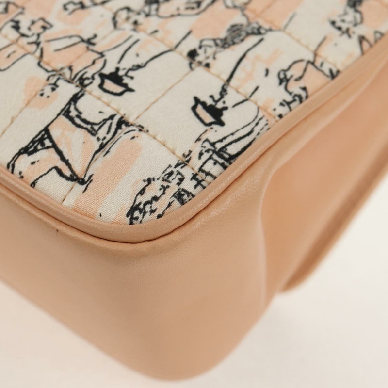 【日本直送】香奈兒 Choco Bar 鏈條肩背包，絲綢粉紅色，金色雙C標誌，正品編號 144881SAV-18