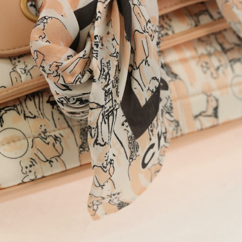 【日本直送】香奈兒 Choco Bar 鏈條肩背包，絲綢粉紅色，金色雙C標誌，正品編號 144881SAV-20