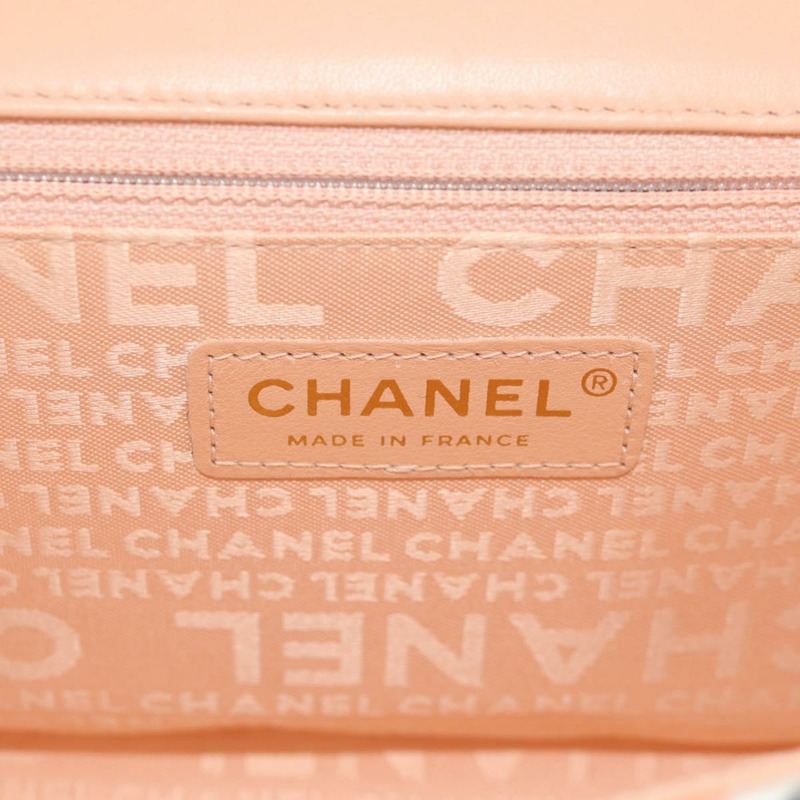 【日本直送】香奈兒 Choco Bar 鏈條肩背包，絲綢粉紅色，金色雙C標誌，正品編號 144881SAV-25