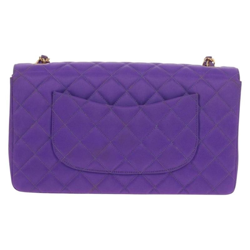 【日本直送】香奈兒 Matelasse 25 鏈條肩背包 尼龍材質 紫色 金色 CC 標誌 Auth 146533SM-1