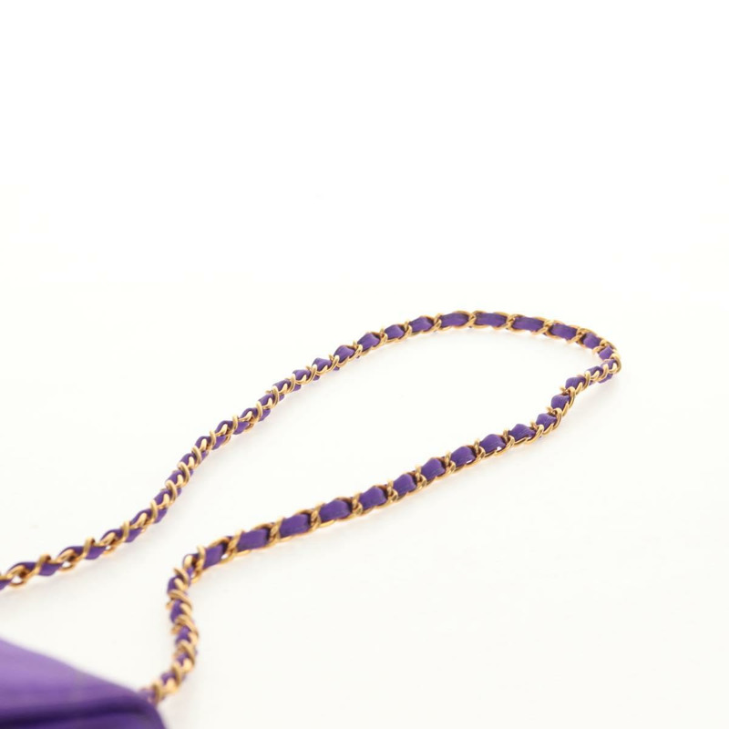 【日本直送】香奈兒 Matelasse 25 鏈條肩背包 尼龍材質 紫色 金色 CC 標誌 Auth 146533SM-13