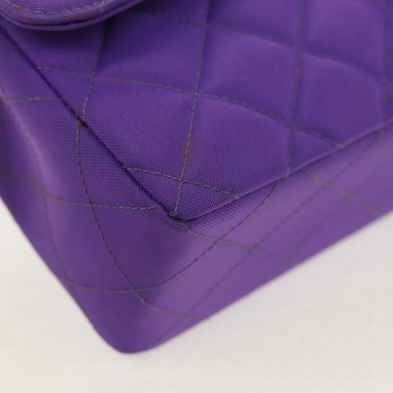 【日本直送】香奈兒 Matelasse 25 鏈條肩背包 尼龍材質 紫色 金色 CC 標誌 Auth 146533SM-15