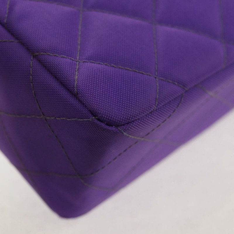 【日本直送】香奈兒 Matelasse 25 鏈條肩背包 尼龍材質 紫色 金色 CC 標誌 Auth 146533SM-17