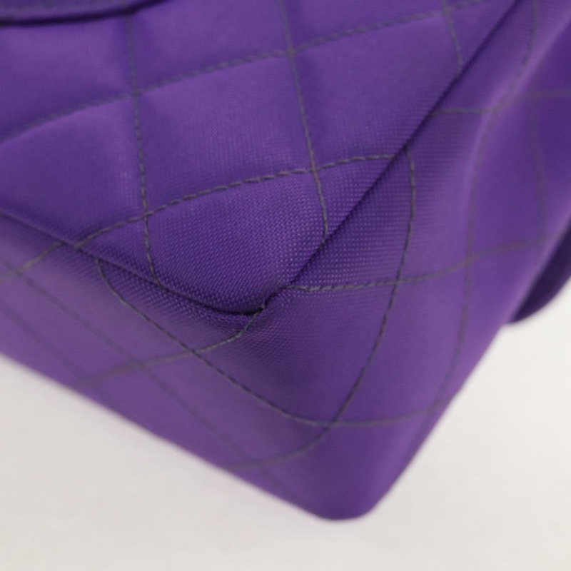 【日本直送】香奈兒 Matelasse 25 鏈條肩背包 尼龍材質 紫色 金色 CC 標誌 Auth 146533SM-18