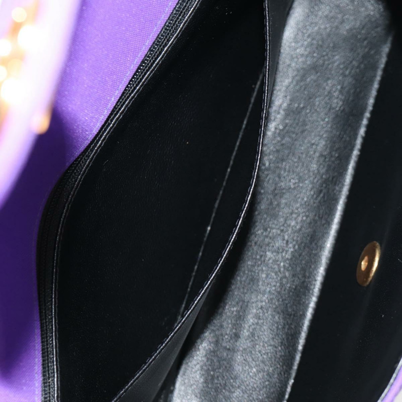 【日本直送】香奈兒 Matelasse 25 鏈條肩背包 尼龍材質 紫色 金色 CC 標誌 Auth 146533SM-29