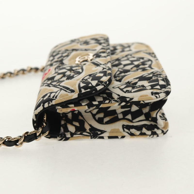 【日本直送】香奈兒 (CHANEL) 絎縫鏈條肩背包 尼龍材質 棕色 金色 CC 標誌 Auth 144002AM-2