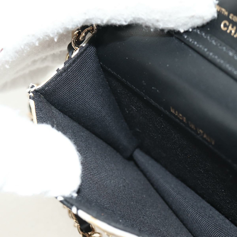 【日本直送】香奈兒 (CHANEL) 絎縫鏈條肩背包 尼龍材質 棕色 金色 CC 標誌 Auth 144002AM-21