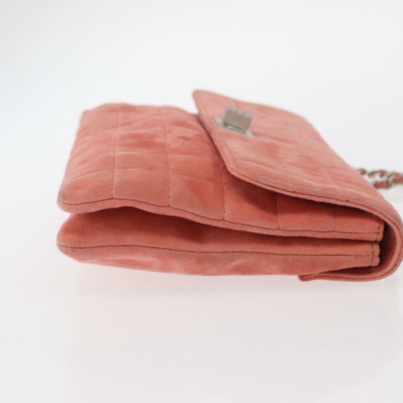 【日本直送】香奈兒 Choco Bar 系列鏈條肩背包 粉紅麂皮 CC 正品 ka046-2