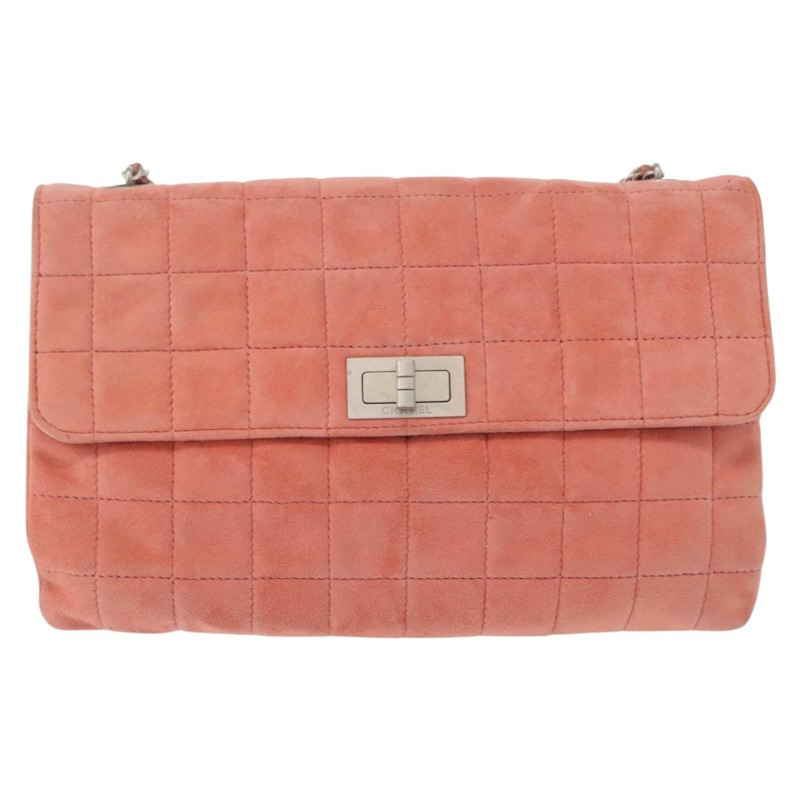 【日本直送】香奈兒 Choco Bar 系列鏈條肩背包 粉紅麂皮 CC 正品 ka046-13