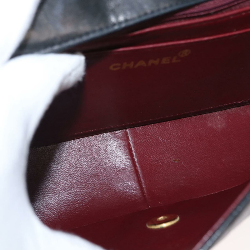 【日本直送】香奈兒 (CHANEL) 絎縫鏈條 Diana 單肩包,羊皮材質,黑色,金色雙C標誌,正品 ka115V-9