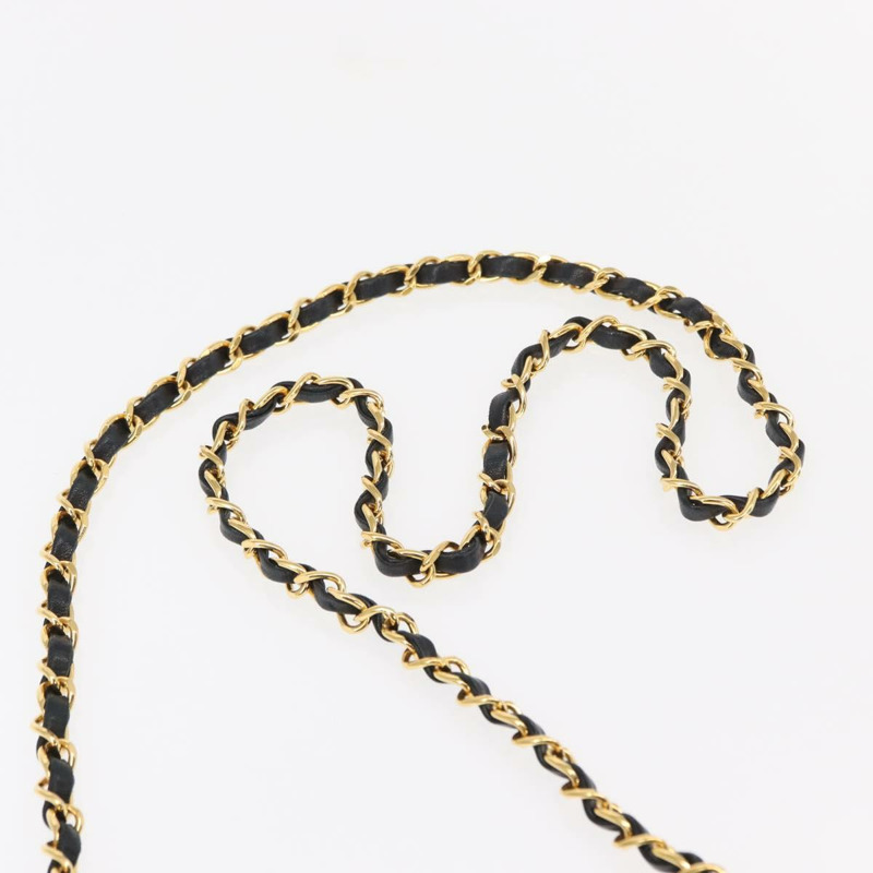 【日本直送】香奈兒 (CHANEL) 絎縫鏈條 Diana 單肩包,羊皮材質,黑色,金色雙C標誌,正品 ka115V-13