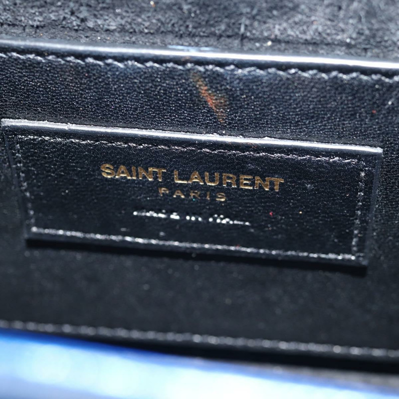 【日本直送】SAINT LAURENT 鏈條 Kate 小號肩背包 皮革 藍色 金色 正品 144825AV-22