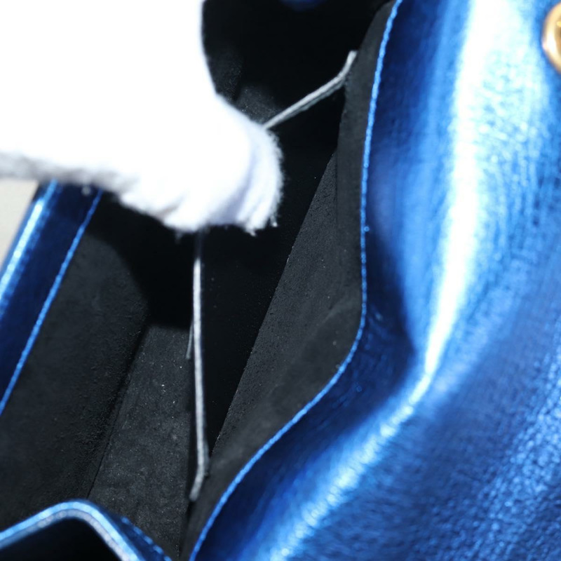 【日本直送】SAINT LAURENT 鏈條 Kate 小號肩背包 皮革 藍色 金色 正品 144825AV-25